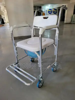Toilet Chair፵巾3-in-1 Mobile Commode Wheelchair Shower Chair