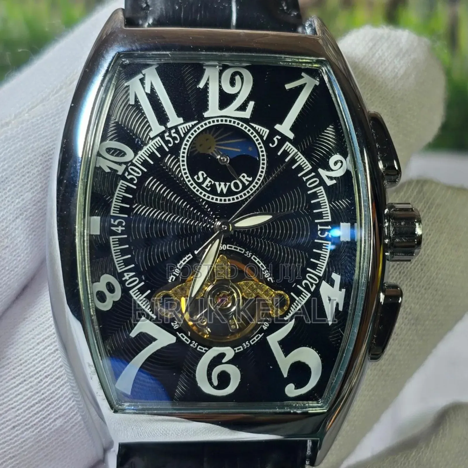 Sewore Leather Automatic Watch for Men's