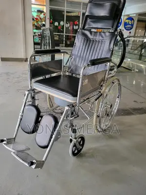 Toilet Wheelchair፶宙ዊልቼር-Durable Steel With Foam Cushion Seat