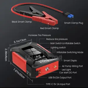 High Power Multifunction Car Jump Starter/ ለመኪና ባትሪ ማስነሻ 12vእና ጎማ መንፊያ