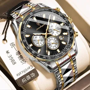 Poedagar Men Chronograph Watch Quartz Wristwatch