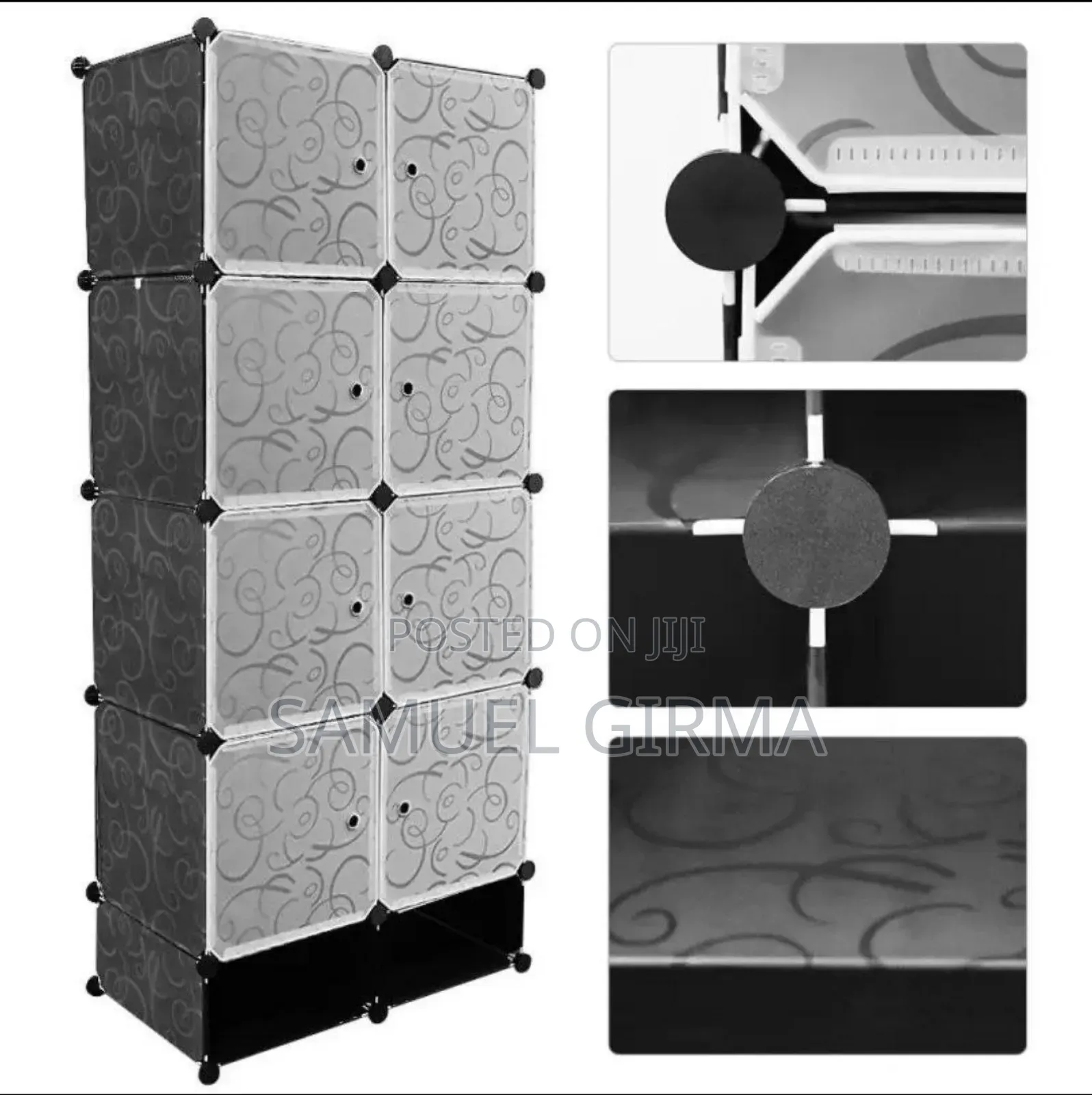 ዘመናዊ የልብስ ቁምሳጥንplastic And Metal Cubic Cloth Cabinet