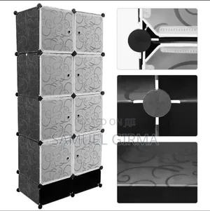 ዘመናዊ የልብስ ቁምሳጥንplastic And Metal Cubic Cloth Cabinet