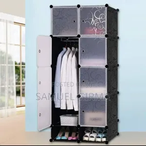 ዘመናዊ የልብስ ቁምሳጥንplastic And Metal Cubic Cloth Cabinet