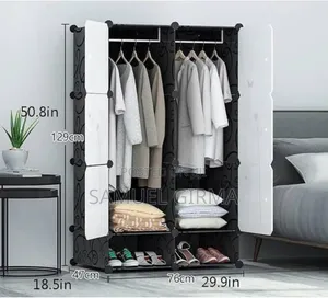 ዘመናዊ የልብስ ቁምሳጥንplastic And Metal Cubic Cloth Cabinet