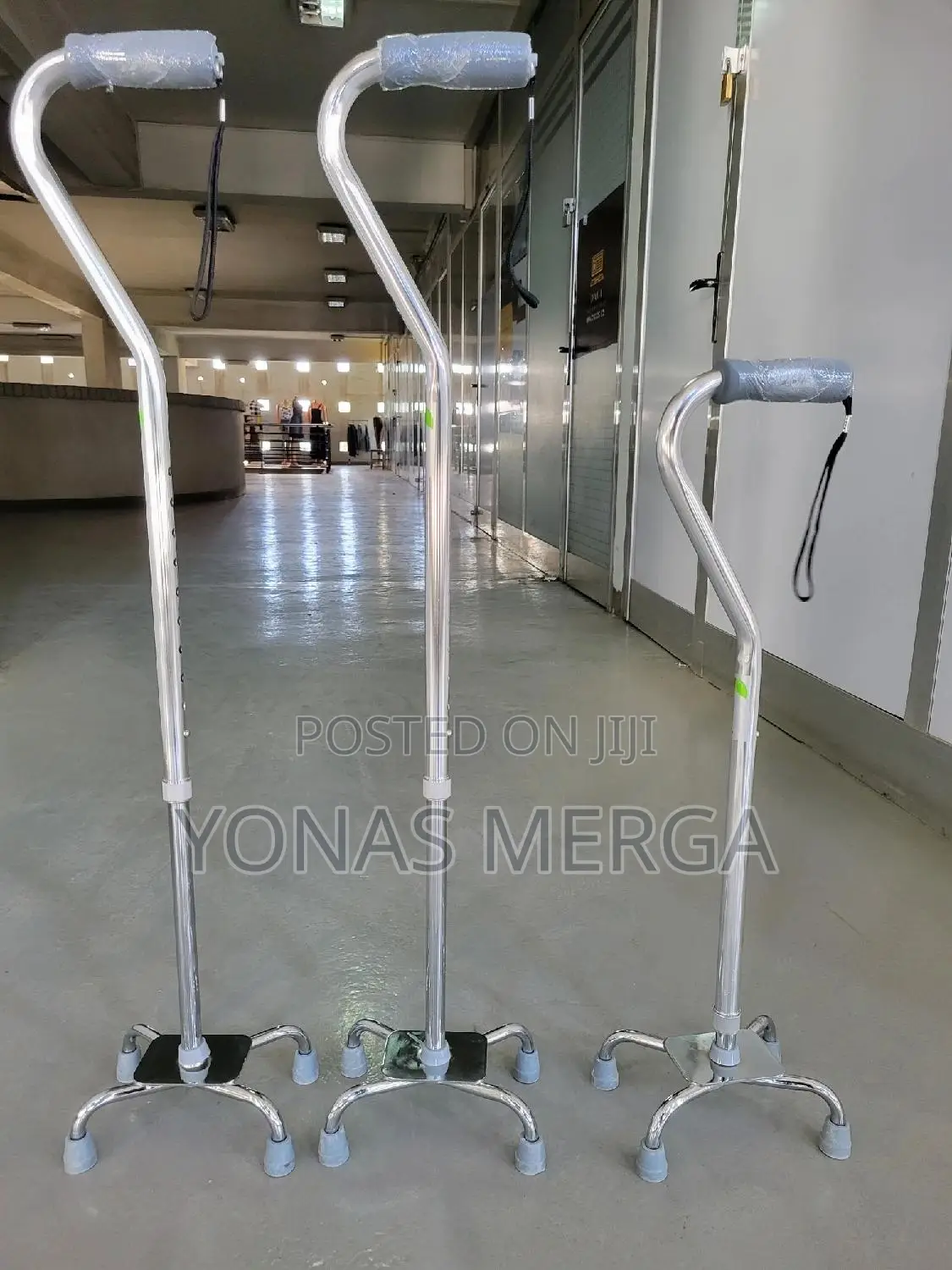 Cane/Standing Cane for Men and Women Elderly (Color :Silver)