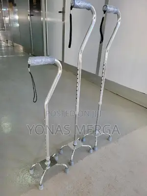 Walking Stick /Endurance Small Base Quad Cane in Silver