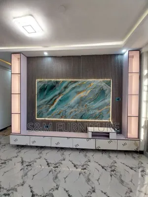 Tv Stand With Lap of Luxury Valued Per Square Meter.
