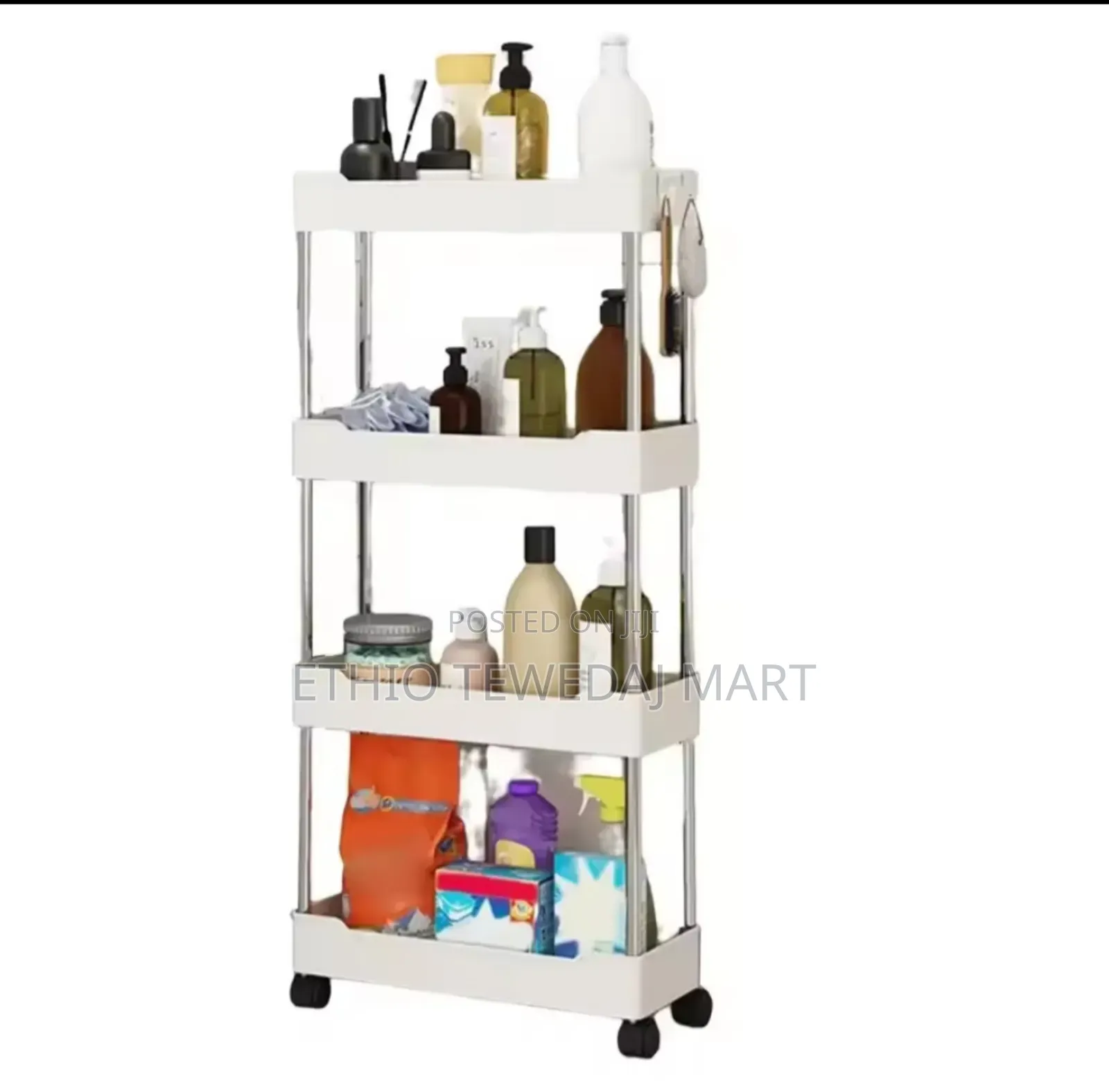 Multi-functional 4 Tier Movable Storage Rack