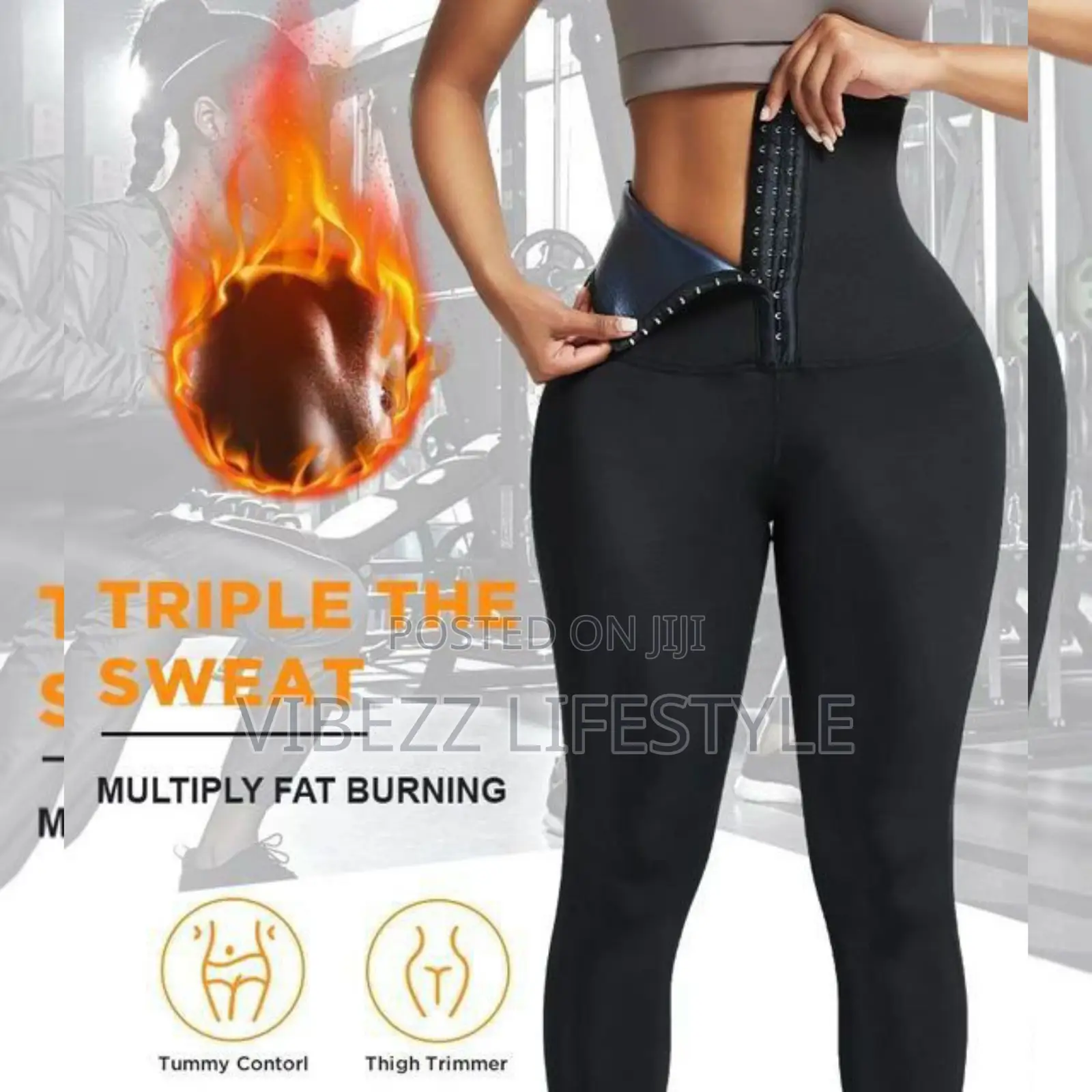 High Waist Fat Burning Leggings - ሆድና ጭንን (Adjusts Tummy And Thighs)