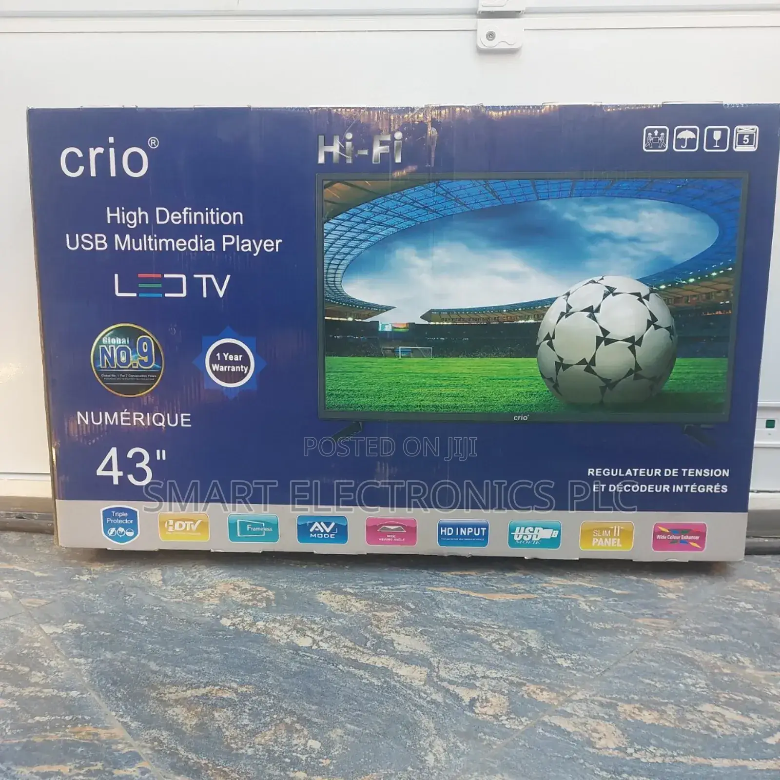 Crio 43 Inch Tv Double Glass Smart Uhd Tv