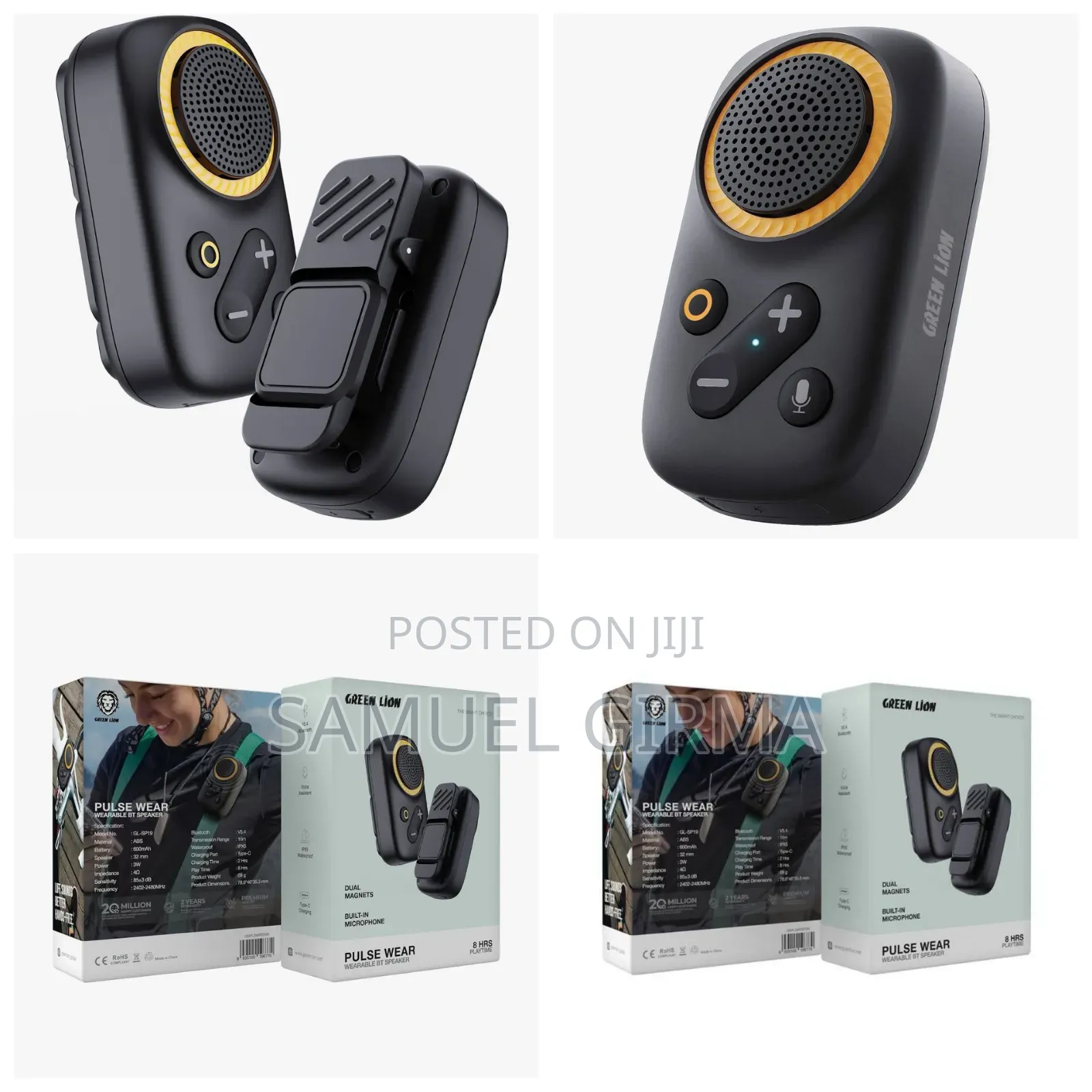 Green Lion Pulse Wear Bluetooth Speaker Built-in Microphone