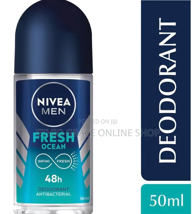 Nivea Men Deodorant Roll-on Fresh Ocean Aqua Scent 50 Ml