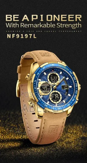 Naviforce Original New Digital Sport Geniune Leather