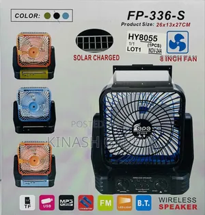 Solar Charged Wireless Speaker With Fan