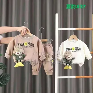 Unisex Cartoon Doll Fleece 2 Piece Set Outfit