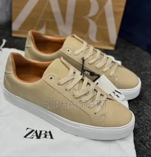 Zara Brown Flat High Master Quality Shoes For Man's