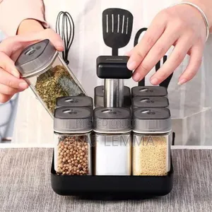 8pcs Rotating Spice Rack የጥራጥሬ ማስቀመጫ