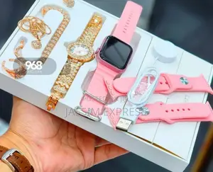 Smart Watch + Digital Watch + 3 Straps + 5 Diamond Jewellery