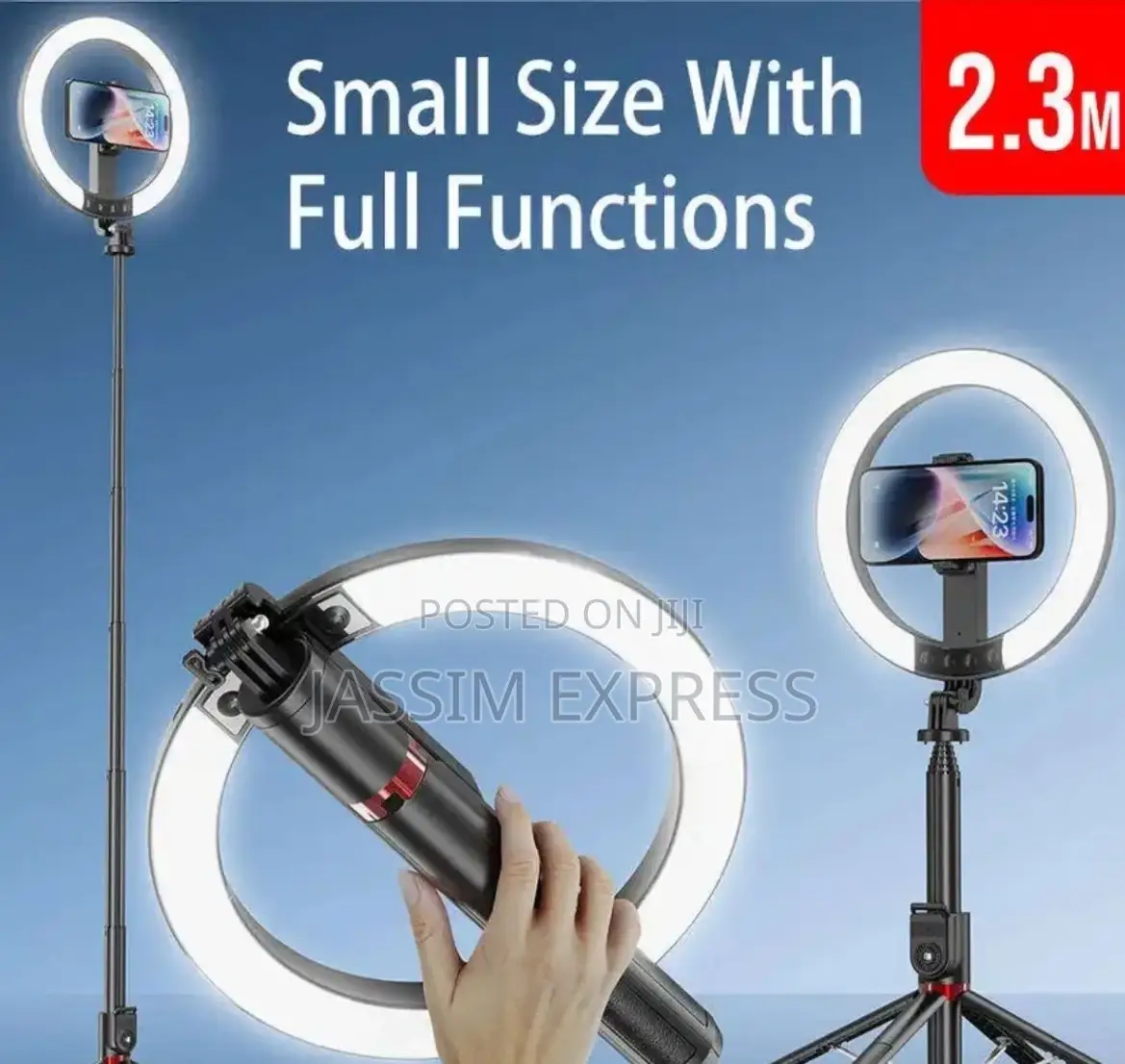 Selfi Stick + Ringlight With 2.3 Meter Stand