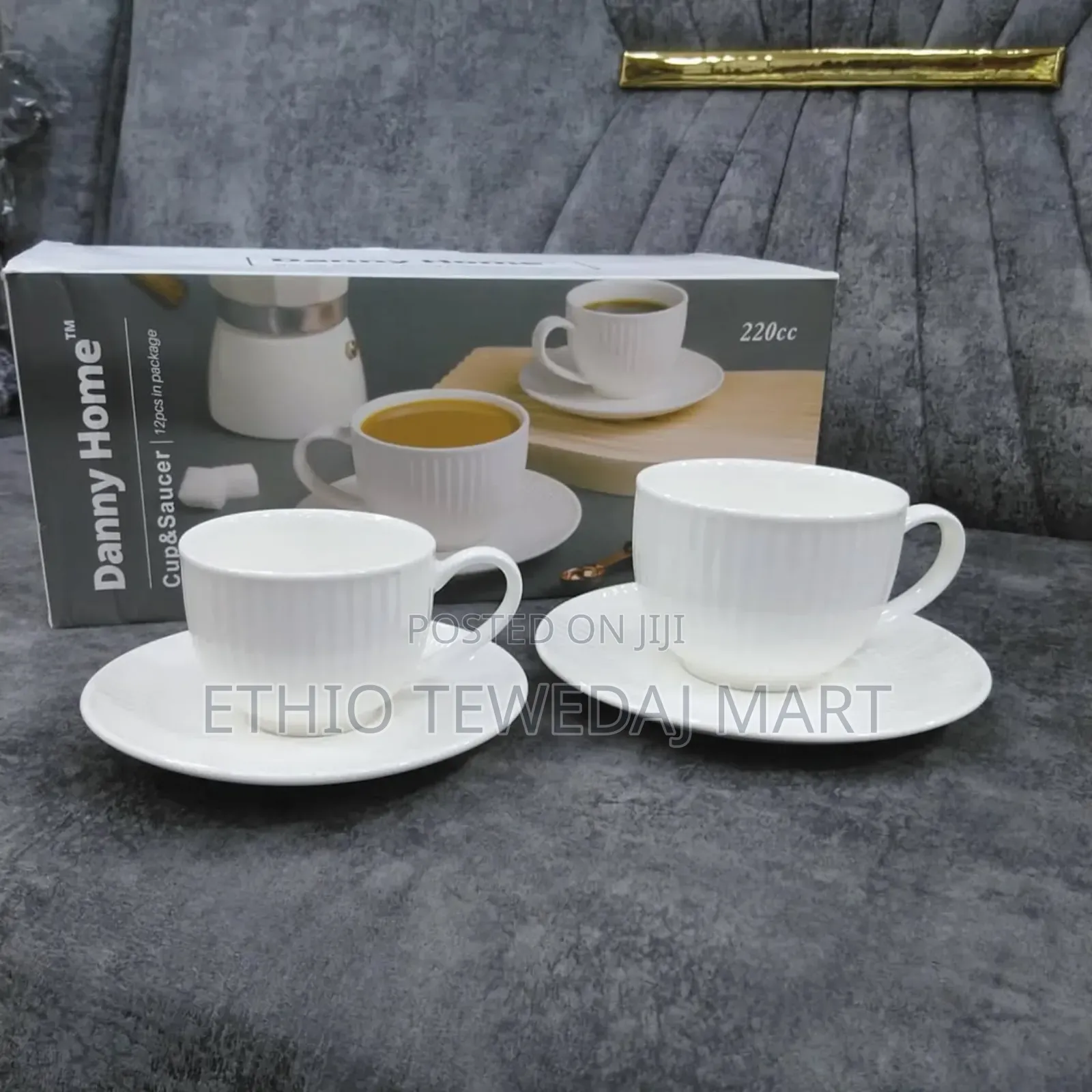 Cappuccino Cup Saucer 6pcs 110ml ካፒቺኖ መጠጫ Kapichino