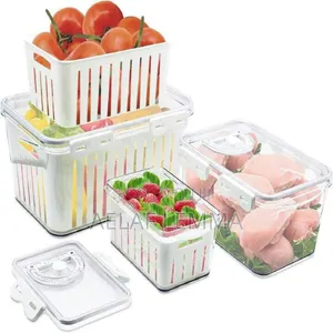 4pcs Storage Box for Fruit,Meat and Vegetables