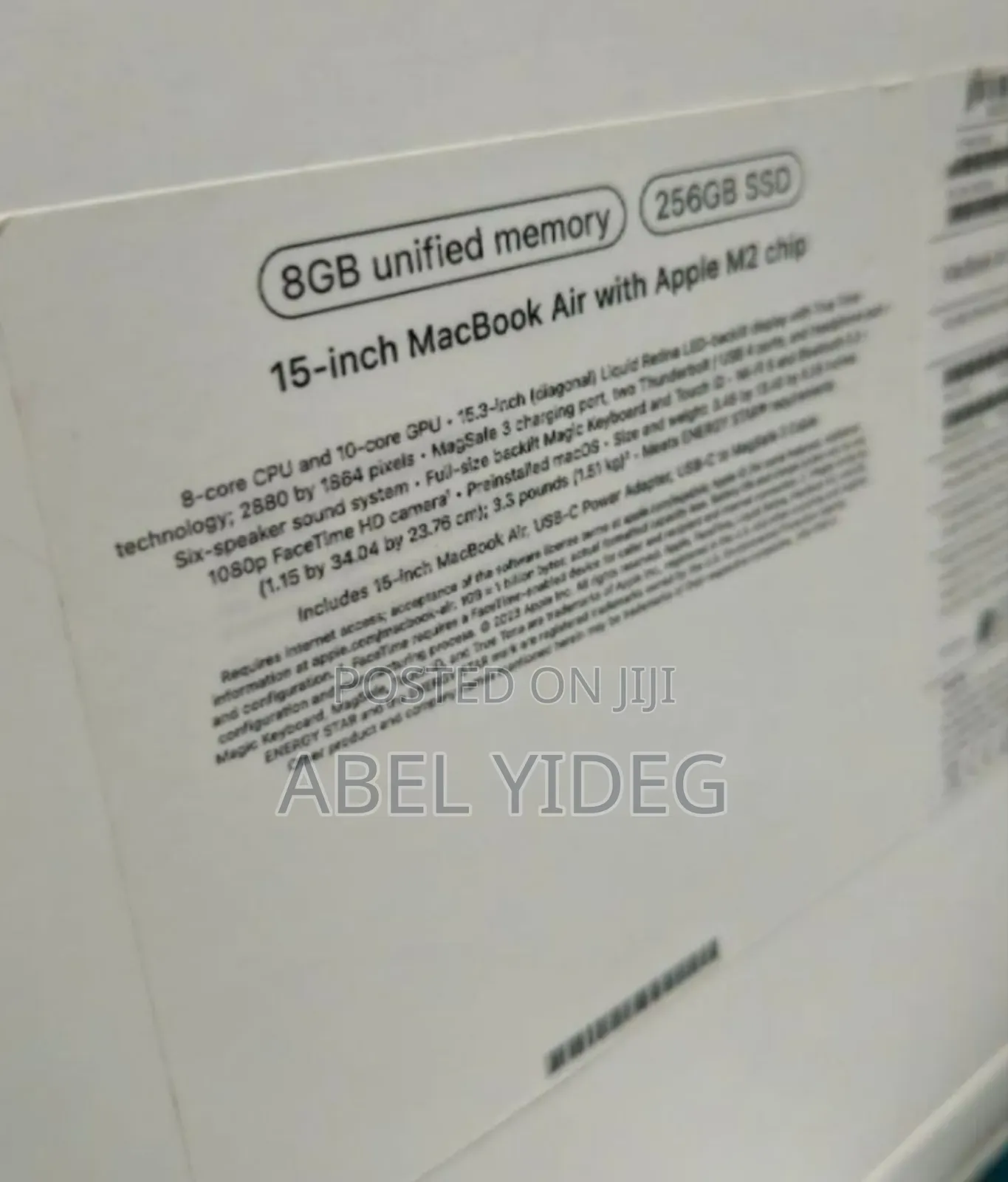 New Laptop Apple MacBook Air 8GB SSD 256GB