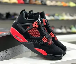 Air #Jordan 4 Retro "Red #Thunder" High Shoes for Men