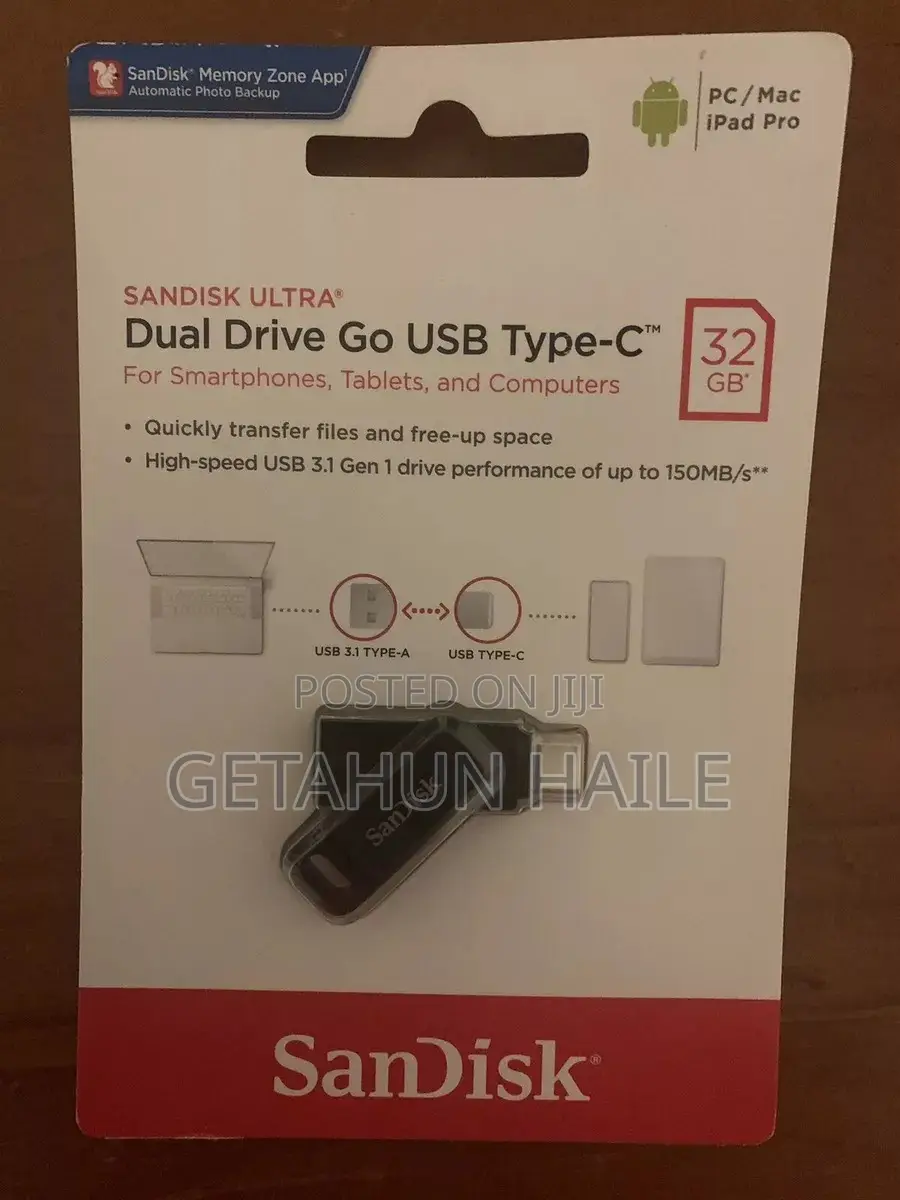 Sandisk 32gb Ultra Dual Drive Go Usb Type-C(Flash Otg 32gb