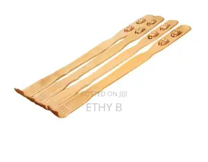 Bamboo Wooden Back Scratcher With Massage Rolls