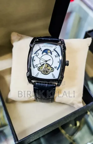 Black and White Aokulasic Mechanical Men's Watch