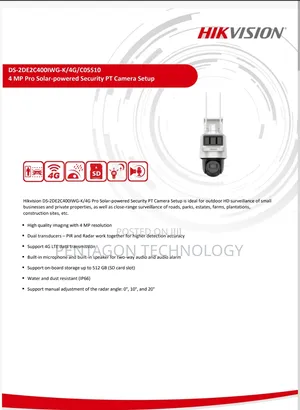 4 Mp Pro Solar-Powered Security Pt Camera