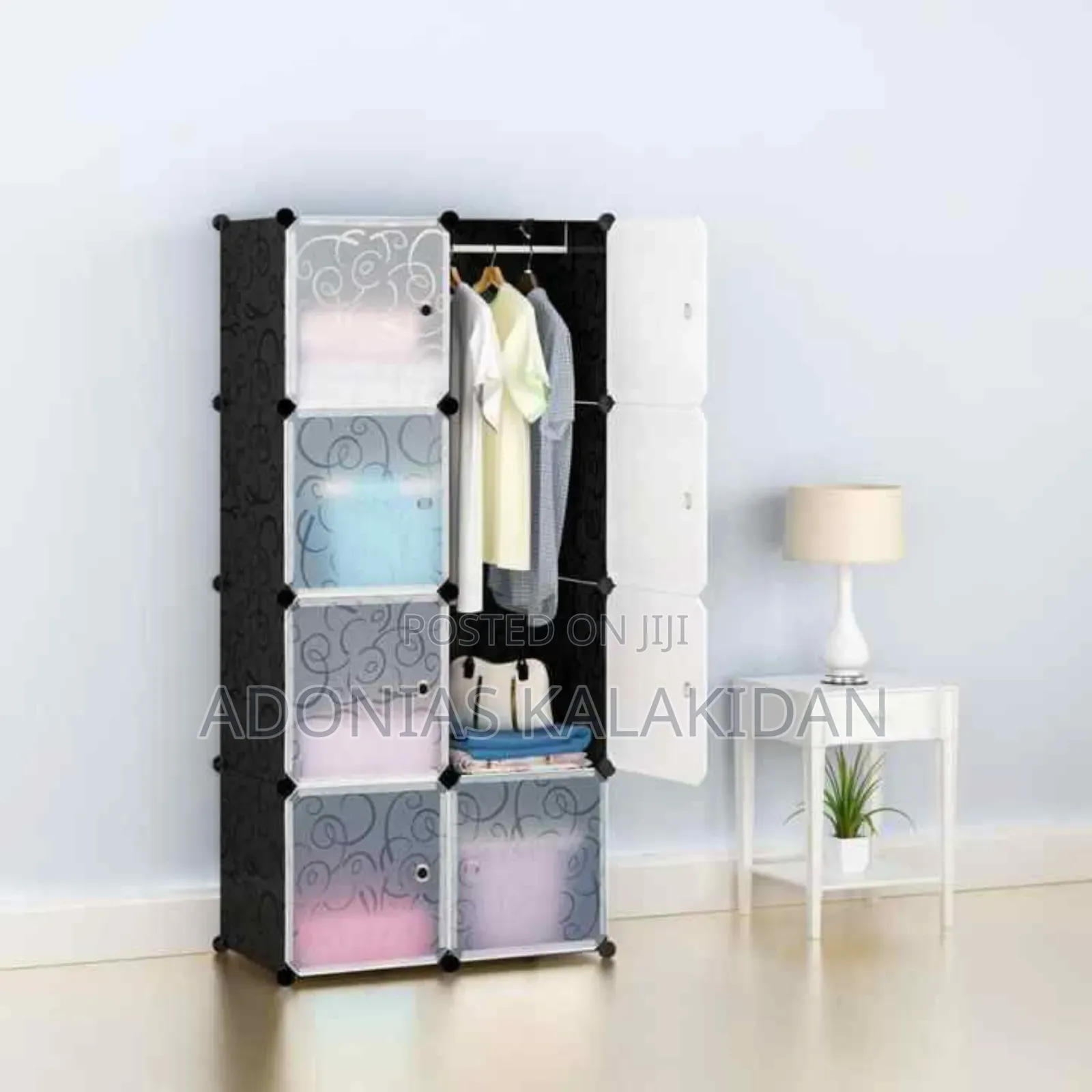 Plastic and Metal Cubic Cloth Cabinet