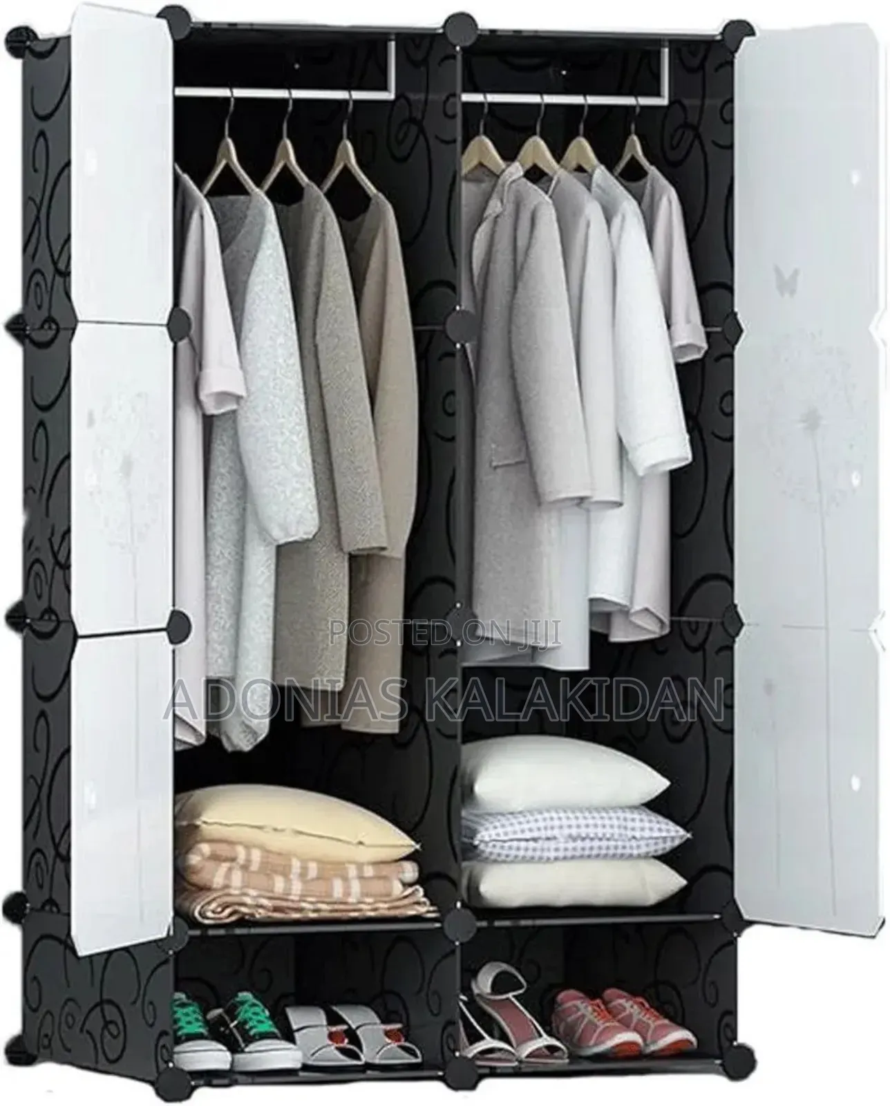 Plastic and Metal Cubic Cloth Cabinet