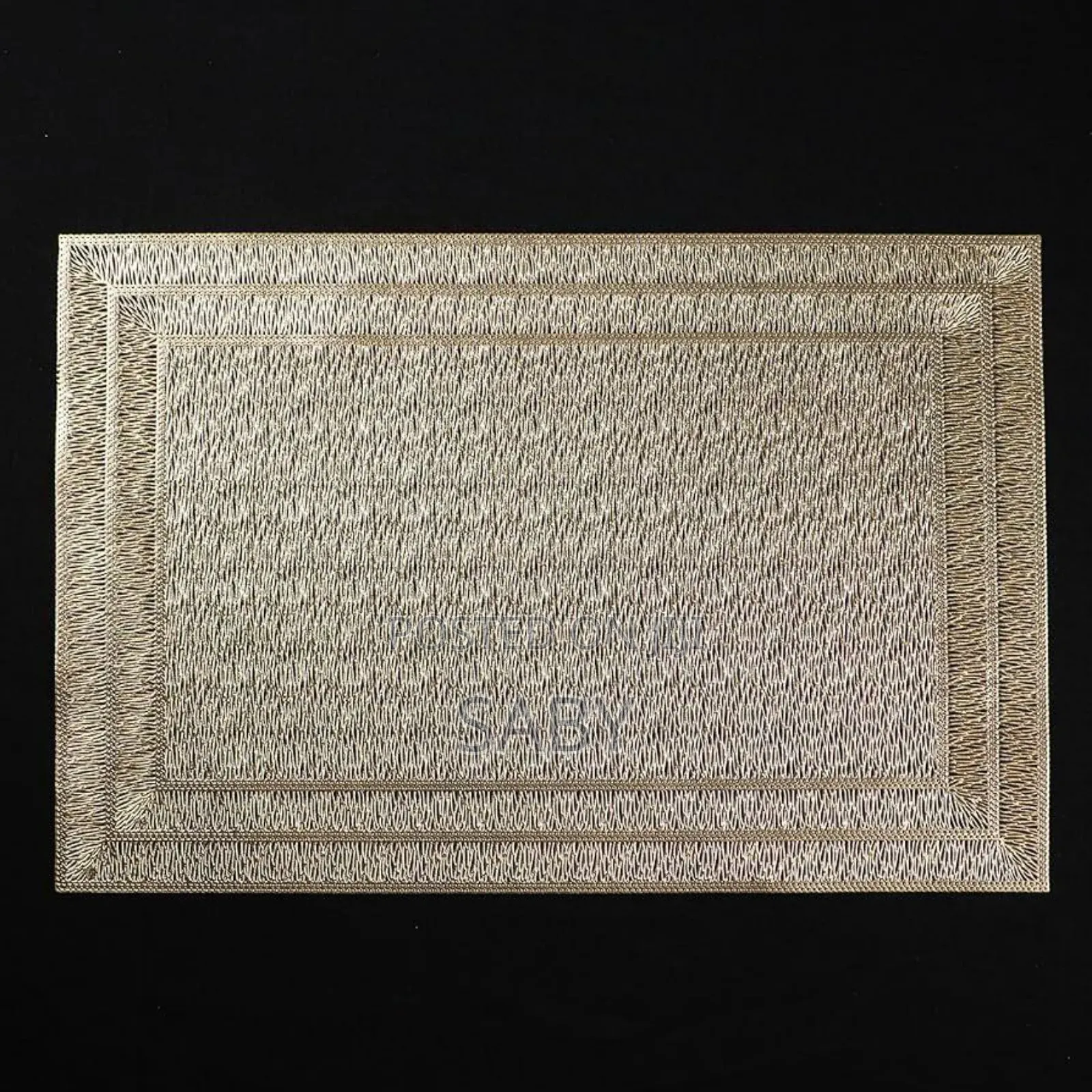 Promii Rectangular Golden Leaf Design Dining Table Placemats