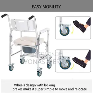 Toilet Chair/Pull Bucket: When You Open the Seat Cushion