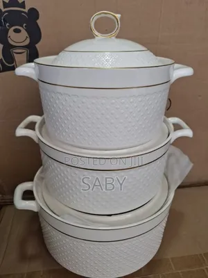 3 Set Ceramic Soup Pot