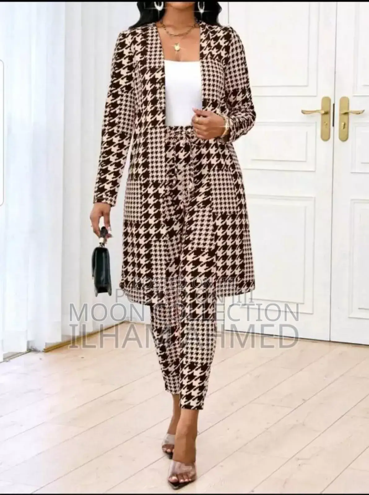 2pcs/Set Women Casual Long Sleeve Top and Pants Suit