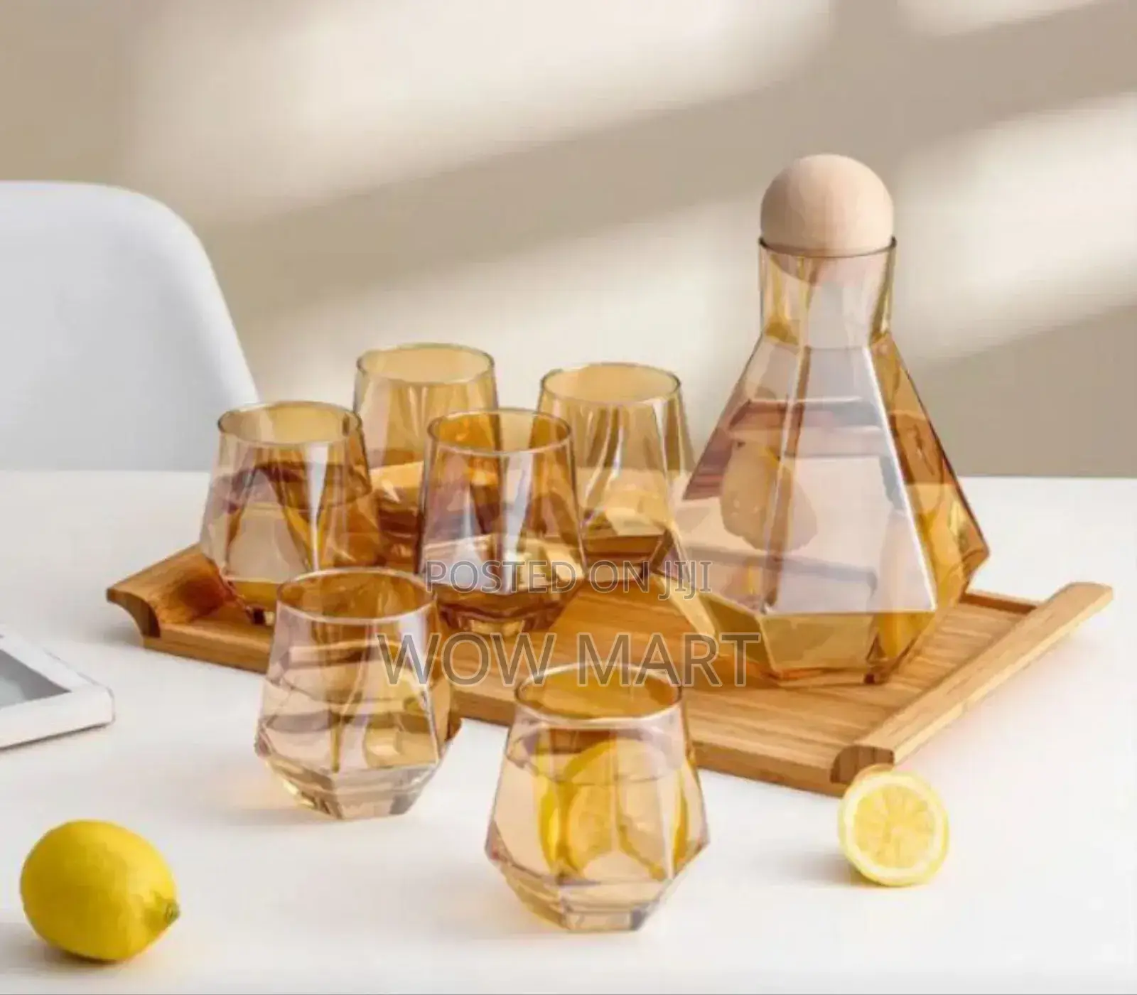 7 PCS Diamond Shaped Glassware Set