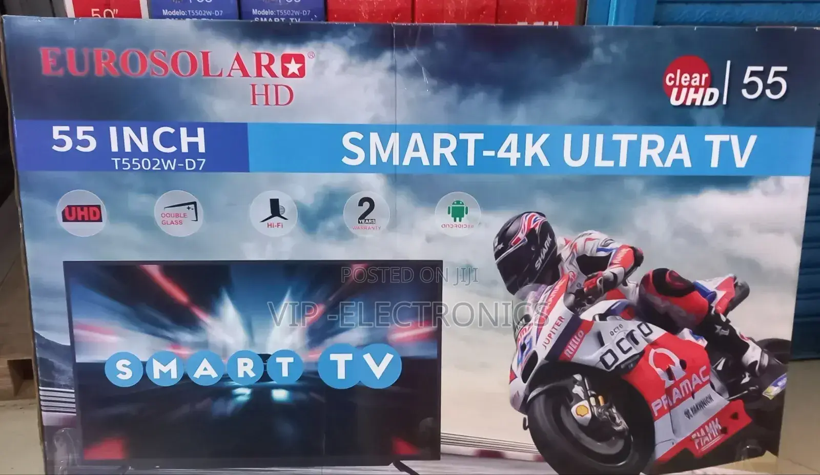 Eurosolar 55"Inch Tv Smart Android New 2024 Model New Price