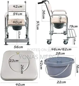 4 in 1 Commode Chairő屠with Wheeled Toilet Chair/Wheelchair
