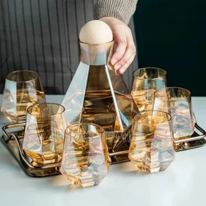 7 PCS Dimond Shaped Glassware Set