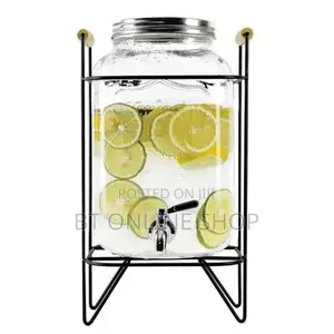 Glass Dispenser Jar With Rack