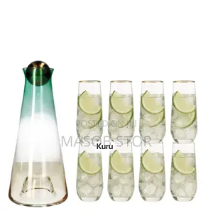 7pcs Glass and Pitchers Set ቆንጆ የመጠጫ ብርጭቆ ከነ መቅጃው