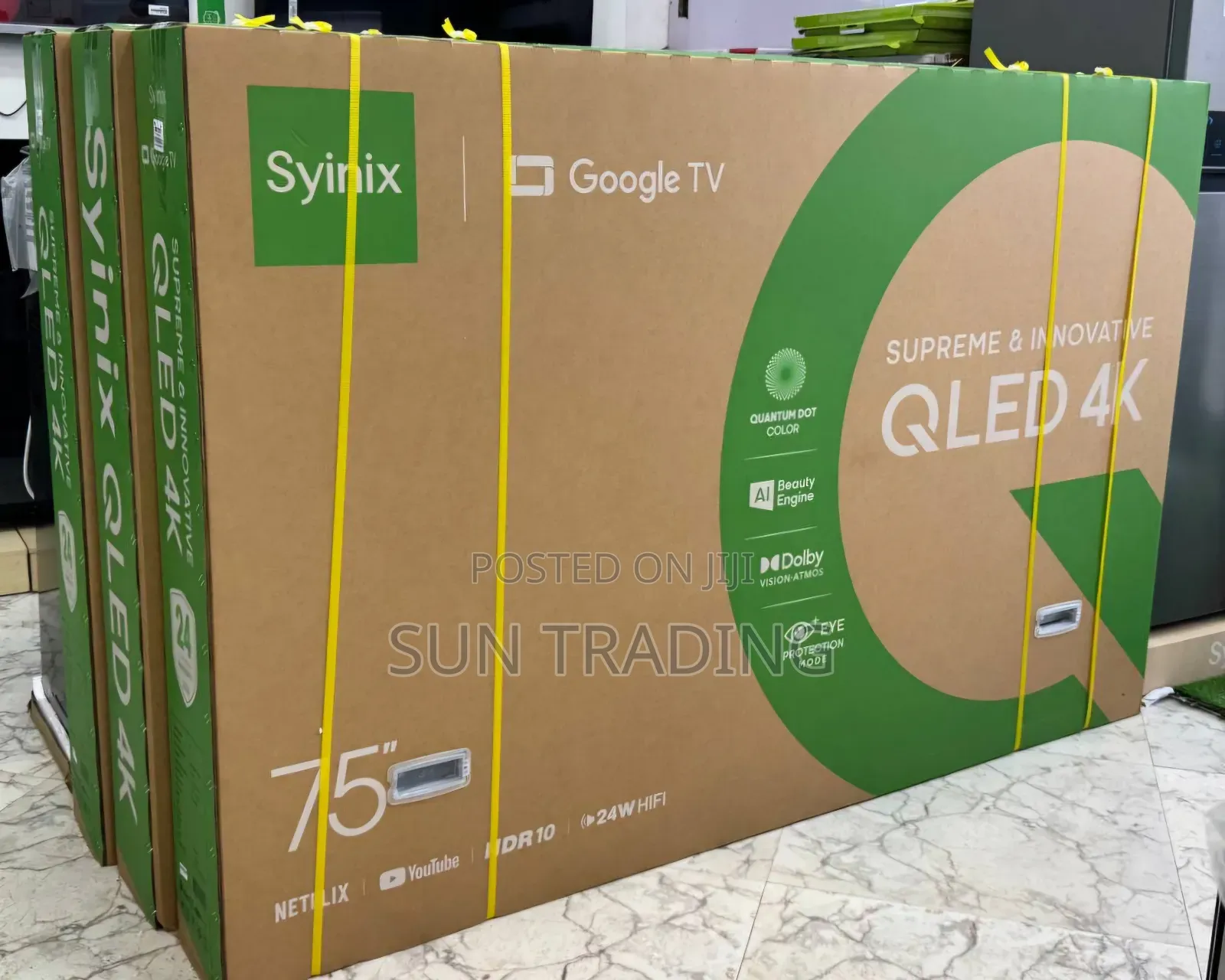 Syinix 75" Qled Smart Frameless Television