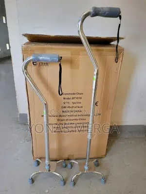 Evekare Adjustable Quad Feet Cane/Walking Stick