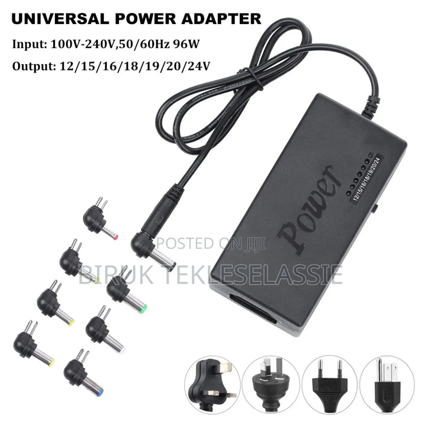 Multi-Functional Adjustable 12-24v Charger With 8 Connectors Adapter