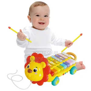4-in-1 Rolling Lion Xylophone Electronic Piano 