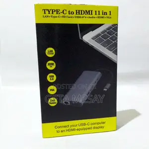 Usb Hub 11-in-1 Vga, Lan, 4 Usb, Sd Card, Hdmi And Type-c Hub