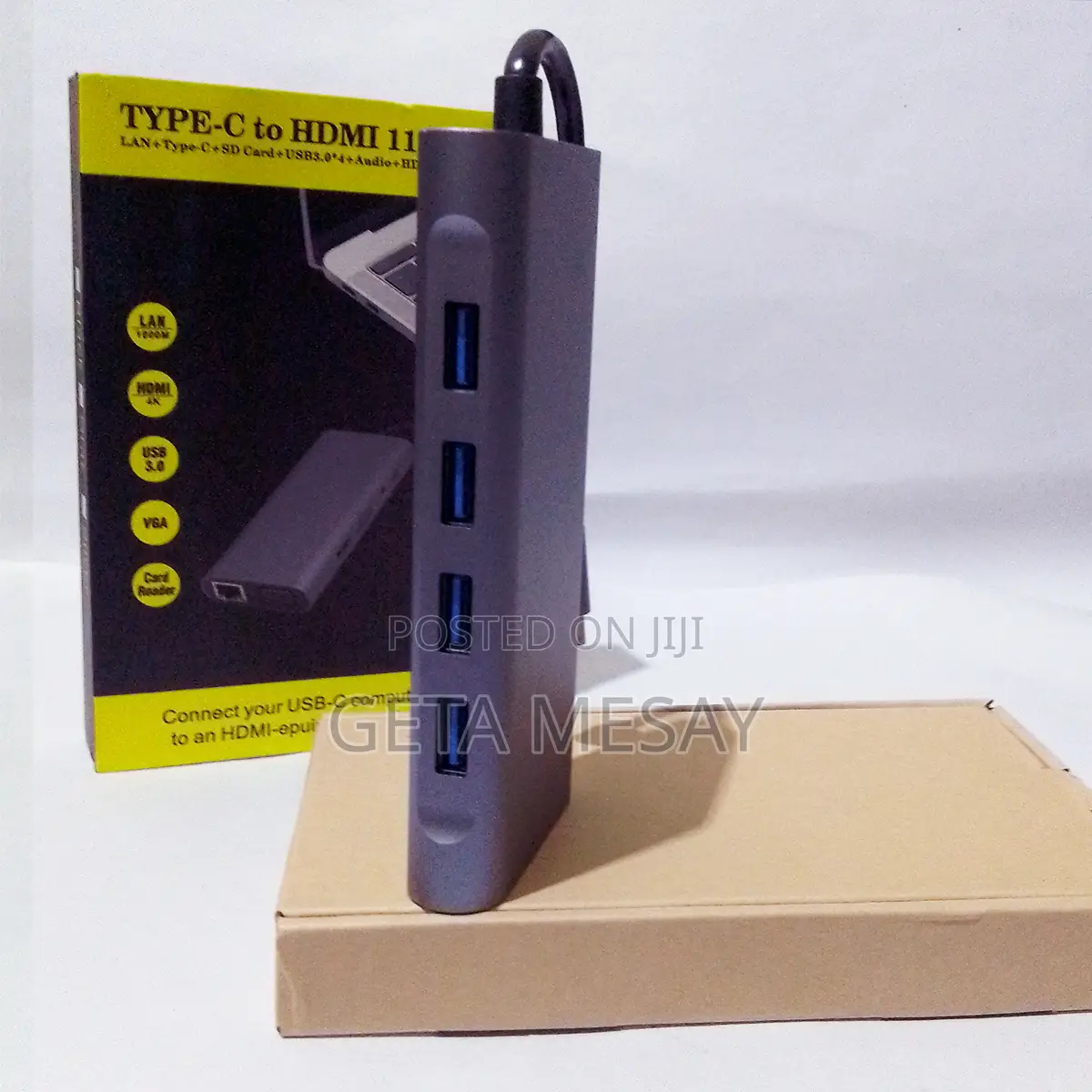 Usb Hub 11-in-1 Vga, Lan, 4 Usb, Sd Card, Hdmi And Type-c Hub